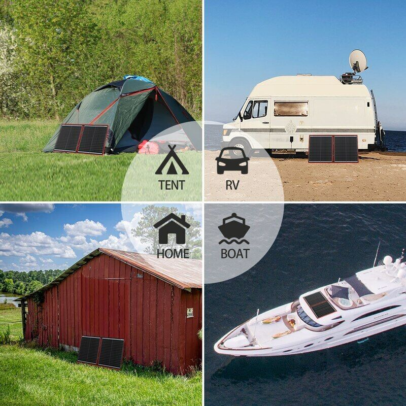 Panneau solaire pliable Dokio 200w pour centrale électrique/batterie de voiture/camping-car/camping