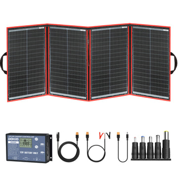 200w Portable Foldable Solar Panel Kit for power station/car battery/motorhome/camping