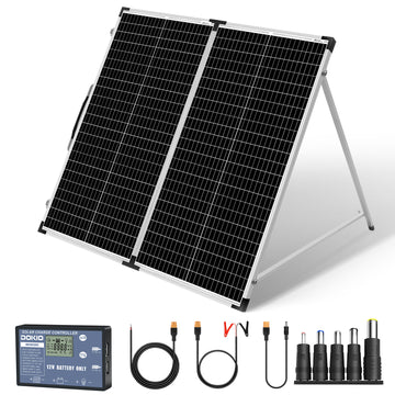 Dokio 150W 12v Foldable Portable Solar Panel Kit for Camping/RV/Power Station