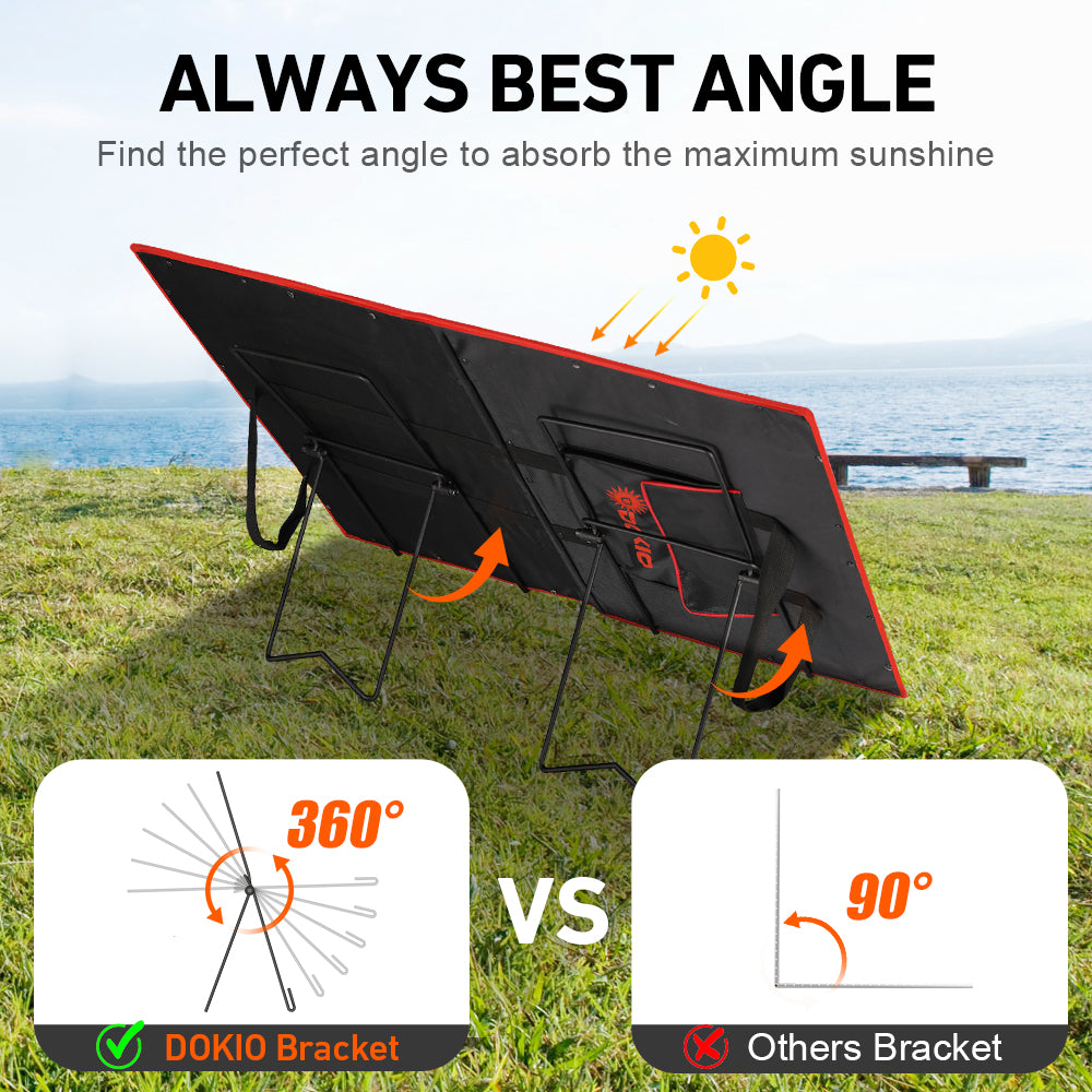 DOKIO Adjustable Solar Panel Mounting Bracket – Quick Angle Adjustment for Flat Surfaces