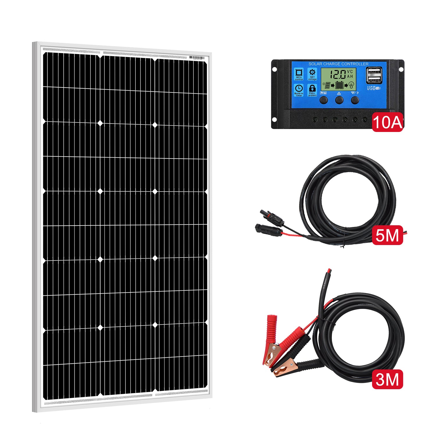 Dokio 100w Rigid Monocrystalline Solar Panel for Home/Caravan/RV/Boat