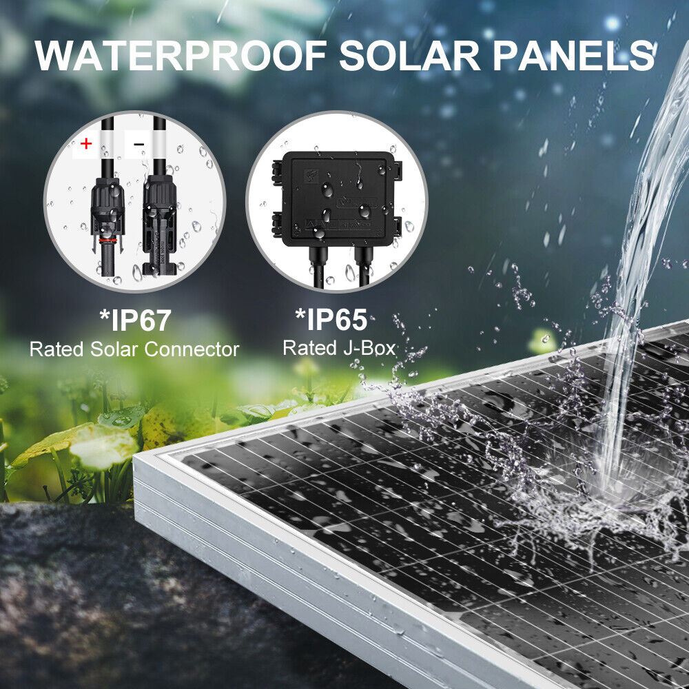 Dokio 100w Rigid Monocrystalline Solar Panel for Home/Caravan/RV/Boat