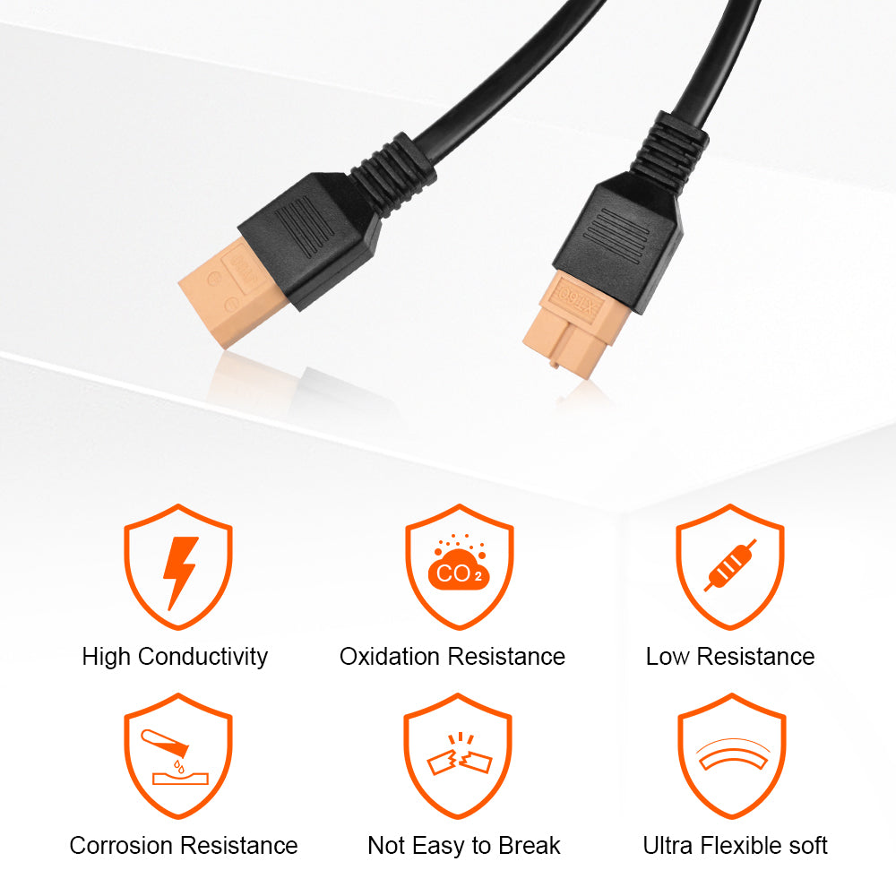 DOKIO XT60 6m Solar Panel Extension Cable with Male & Female Connectors