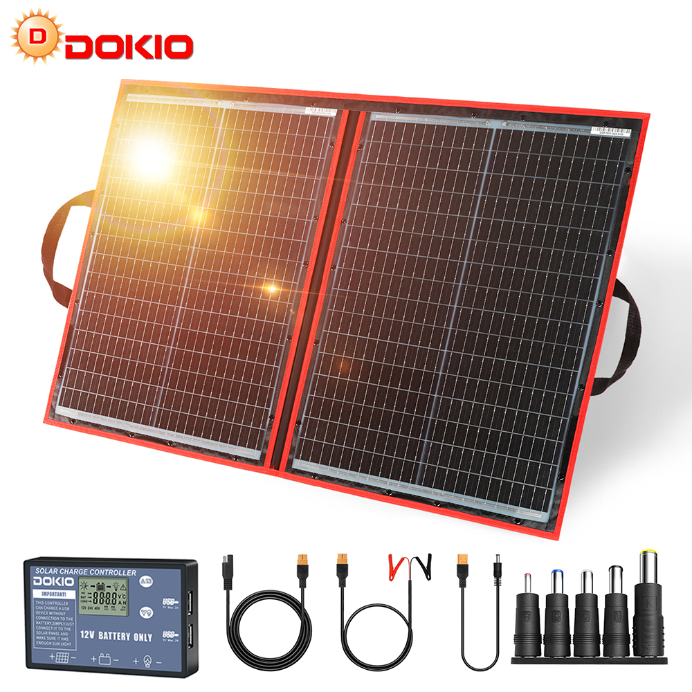 100W 12V Tragbares Solarpanel-Kit Versorgung für Telefon/Kraftwerk/Autobatterie/Wohnmobil 