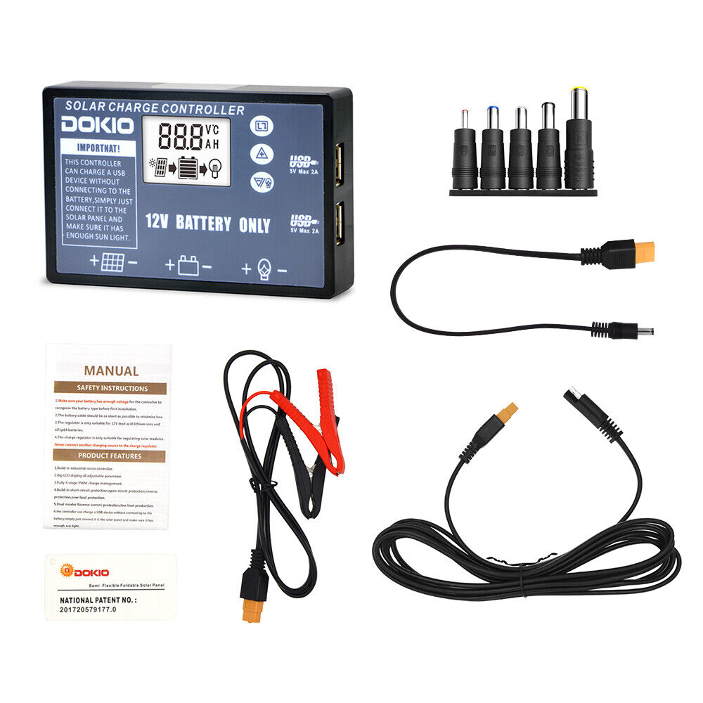 Kit de panneau solaire portable 100 W 12 V pour téléphone/centrale électrique/batterie de voiture/camping-car 