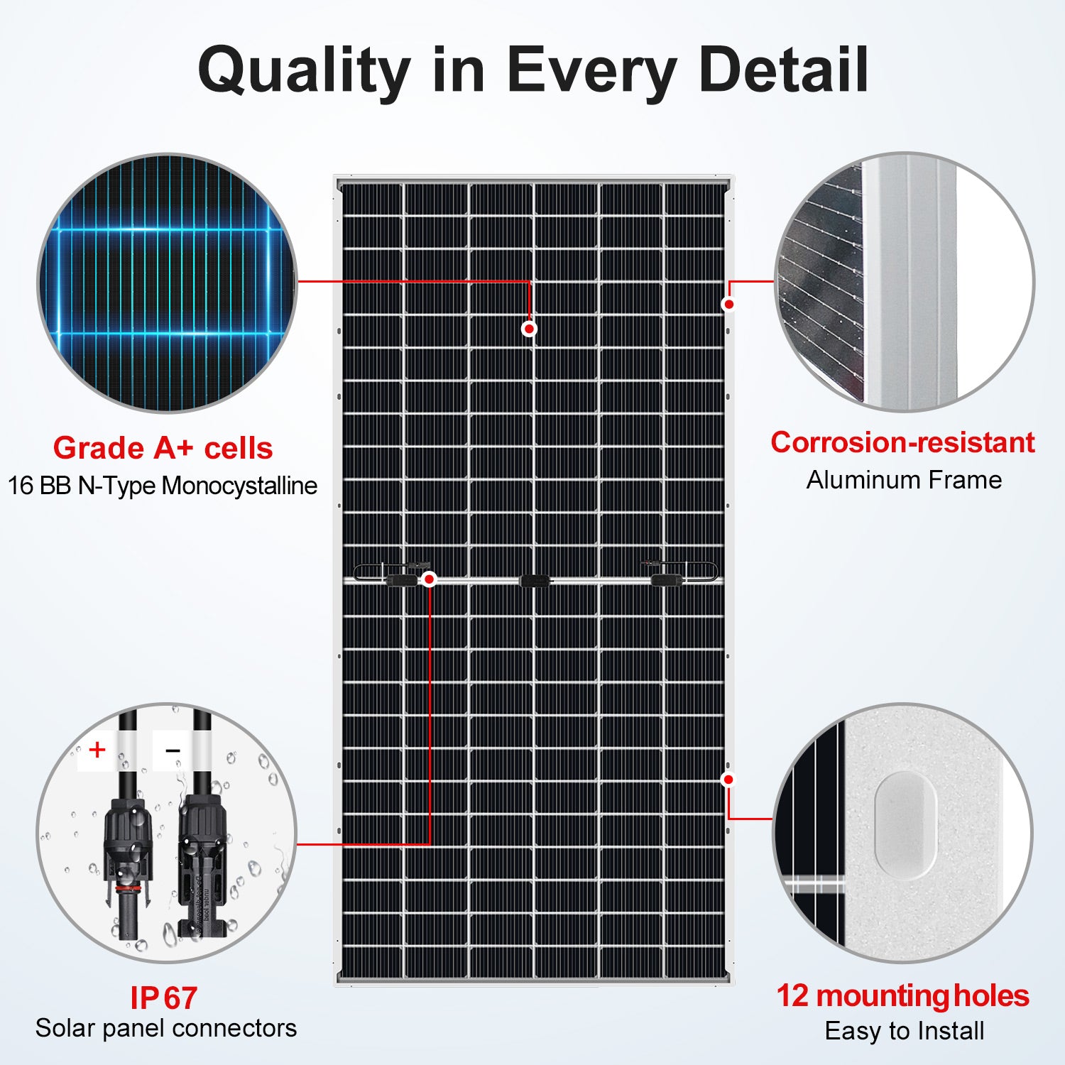 DOKIO 600W N-Type Bifacial Rigid Solar Panel