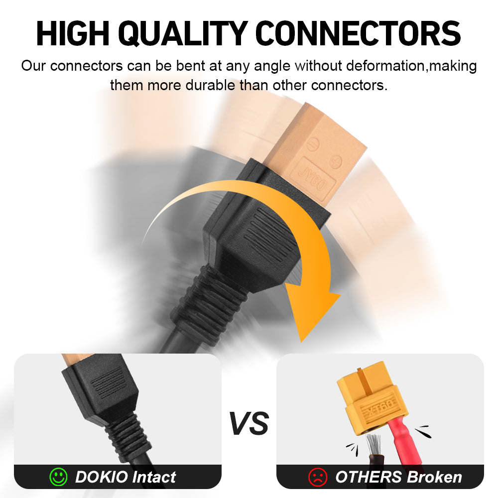 DOKIO XT60 6m Solar Panel Extension Cable with Male & Female Connectors