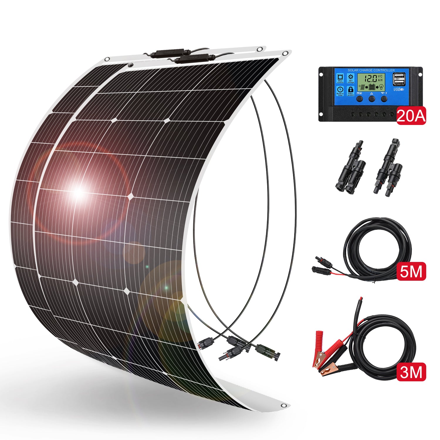 Dokio 1*100w 100w Flexible Mono Tragbare Solar Panel für Haus/Wohnwagen/RV/Boot 