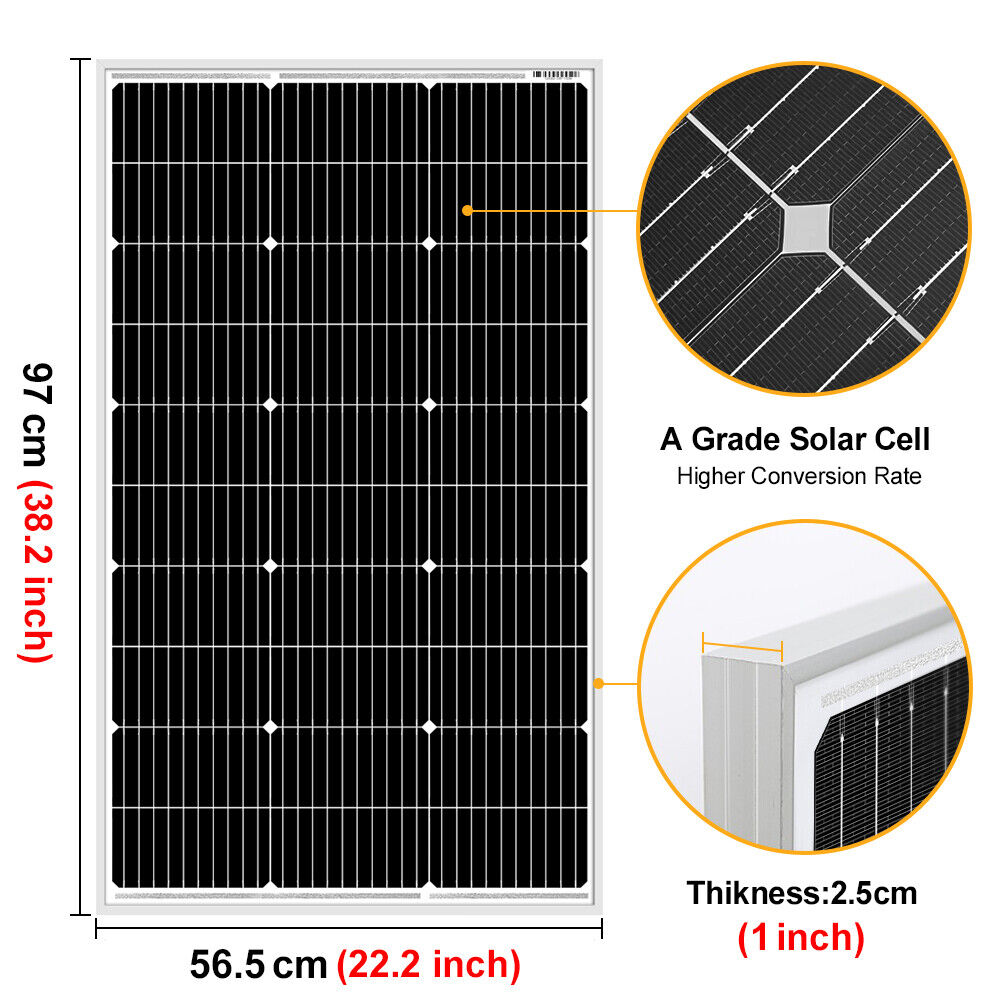 Dokio 100w Rigid Monocrystalline Solar Panel for Home/Caravan/RV/Boat