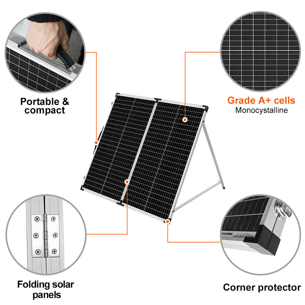 Dokio 150W 12V Faltbares tragbares Solarpanel-Kit für Camping/Wohnmobil/Kraftwerk 