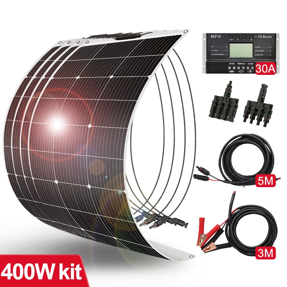 DOKIO 100W Flexible Monocrystalline Solar Panel for RV Roofs & Boats - DOKIO Solar Panel