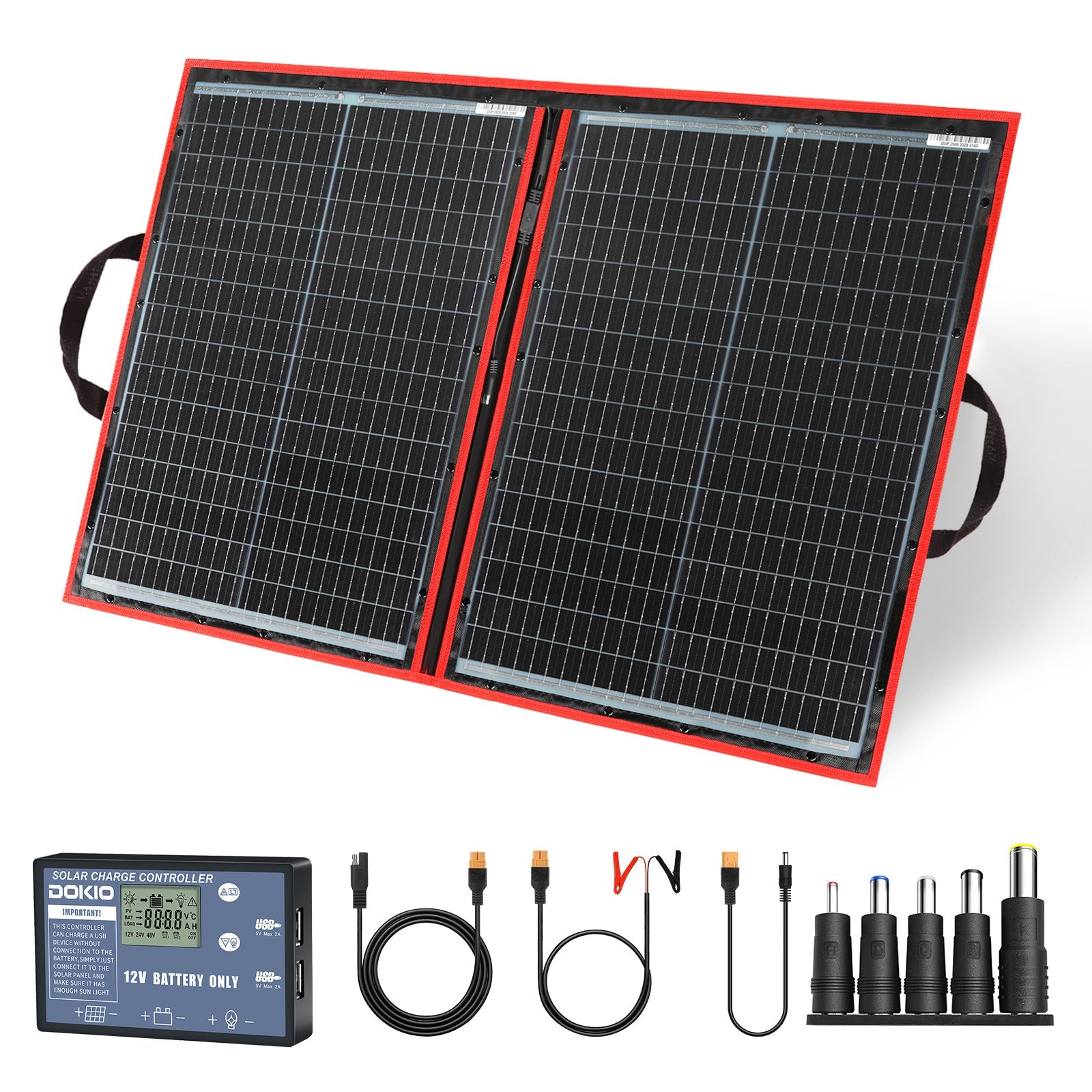 DOKIO 100W Portable Folding Solar Panel Kit - DOKIO Solar Panel