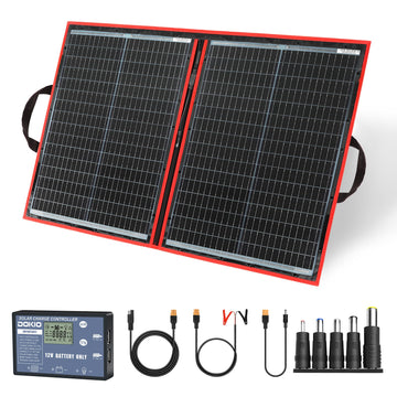 DOKIO 100W Portable Folding Solar Panel Kit - DOKIO Solar Panel