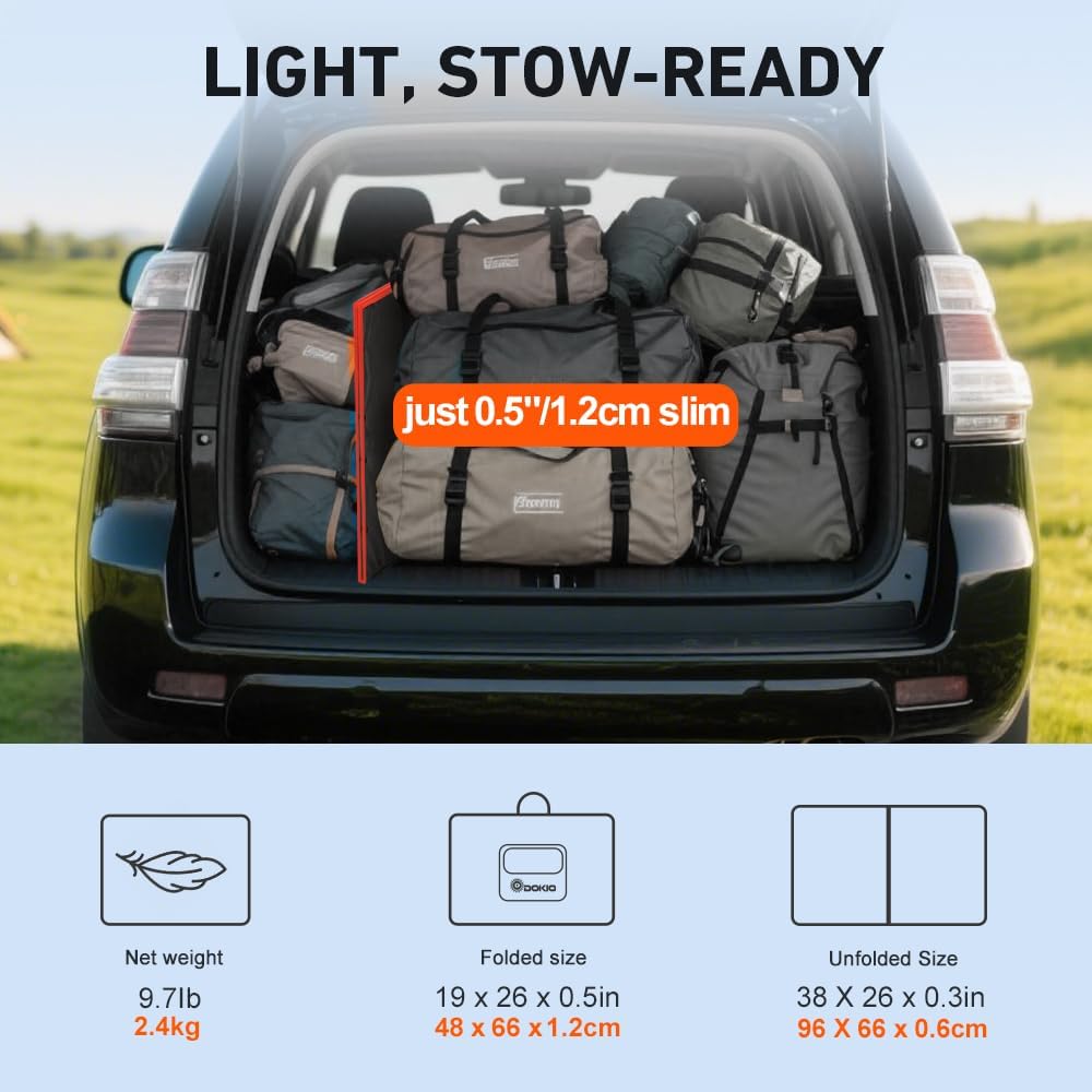 DOKIO 100W Portable Folding Solar Panel Kit - DOKIO Solar Panel