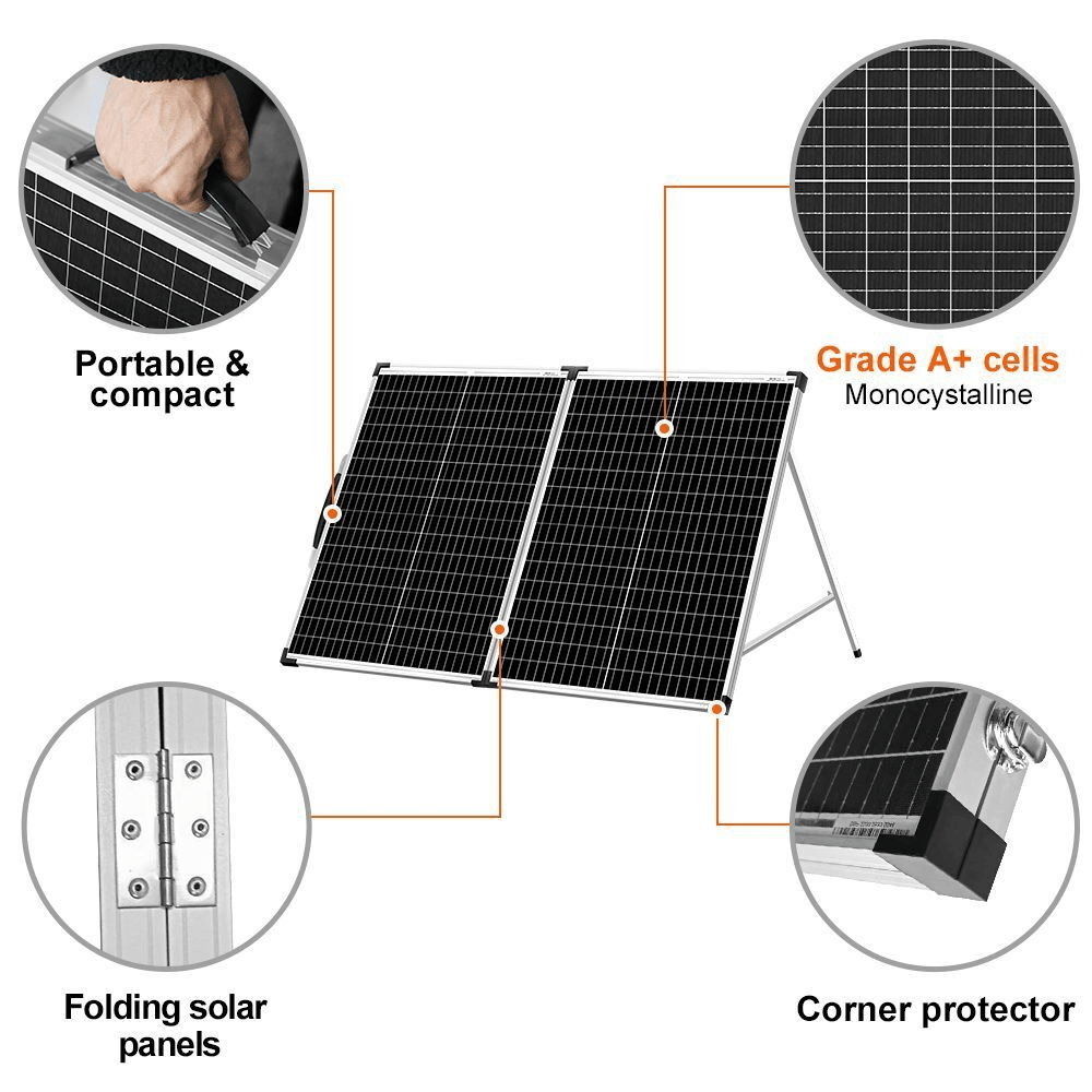Dokio 100W Portable Solar Suitcase Panel Kit - DOKIO Solar Panel