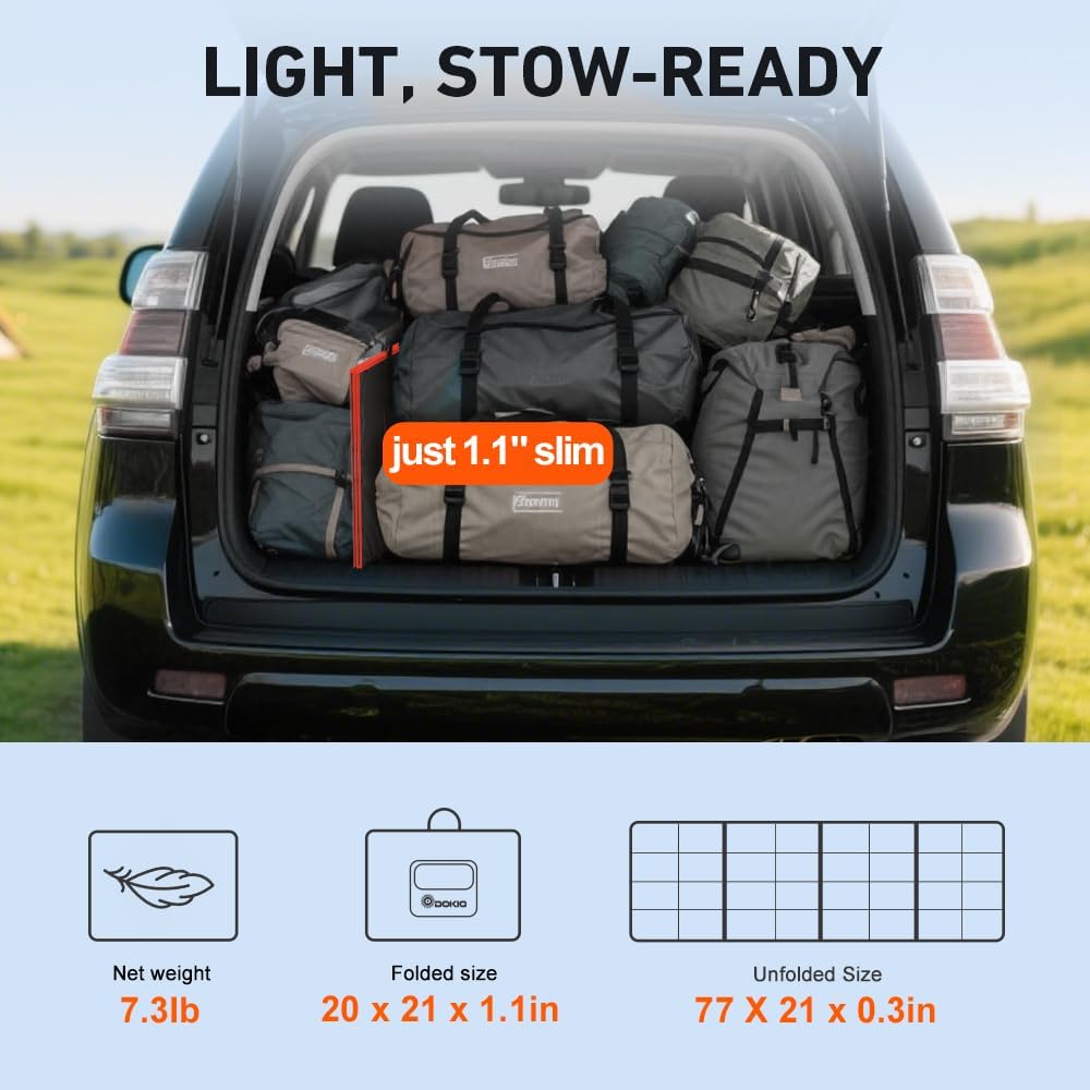 DOKIO 150W Portable Folding Solar Panel Kit - DOKIO Solar Panel