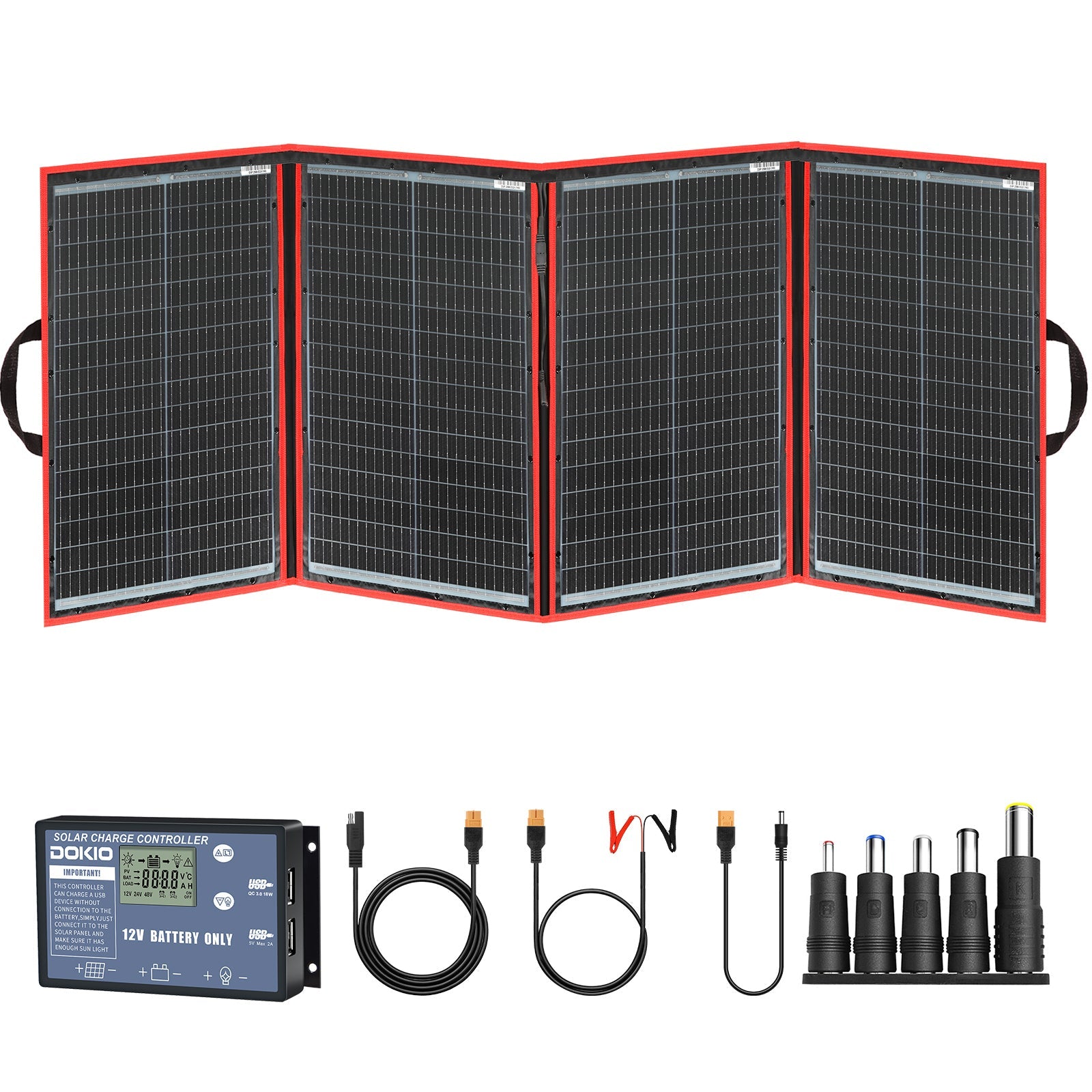 DOKIO 200W Portable Folding Solar Panel Kit - DOKIO Solar Panel