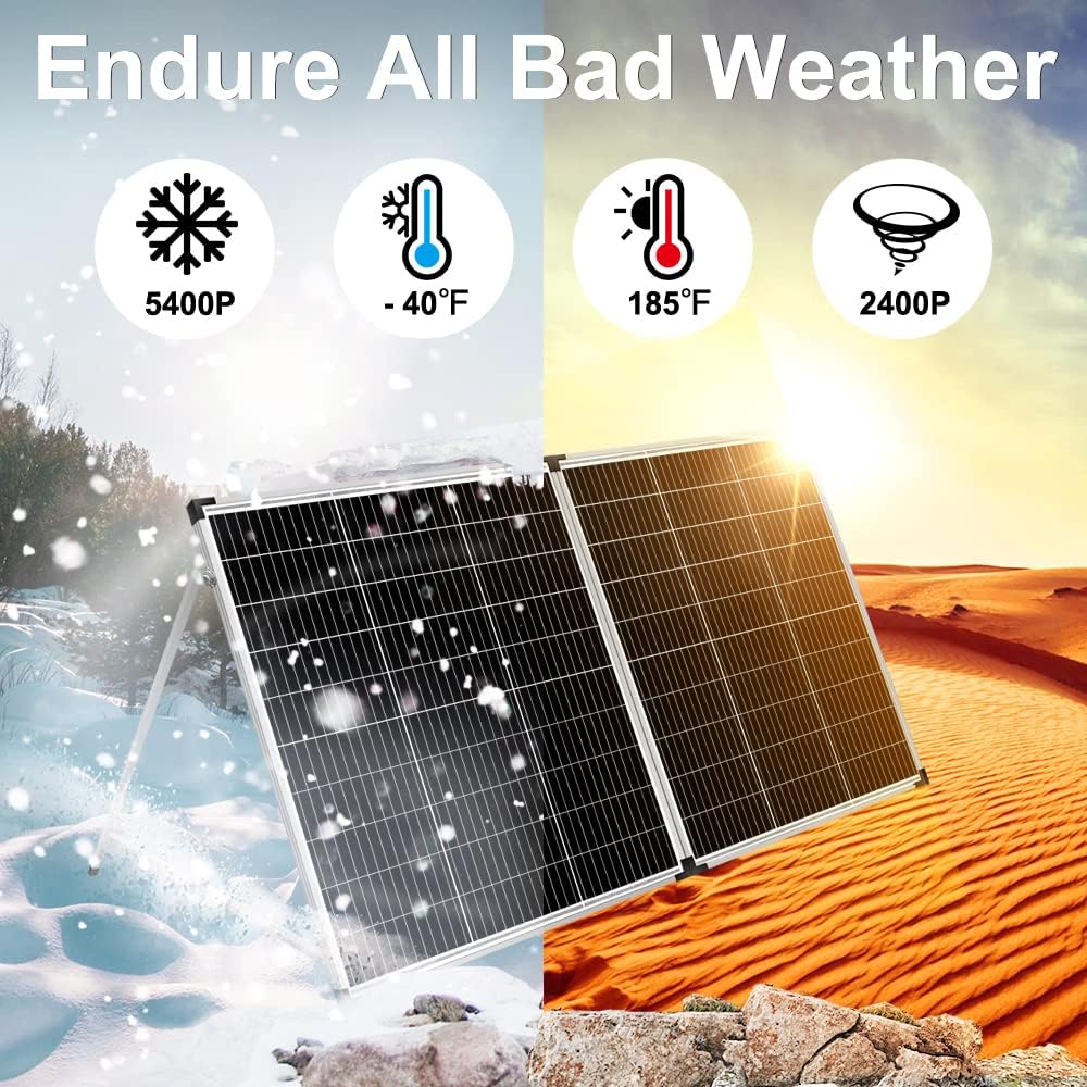 DOKIO 200W Portable Solar Suitcase Panel Kit - DOKIO Solar Panel