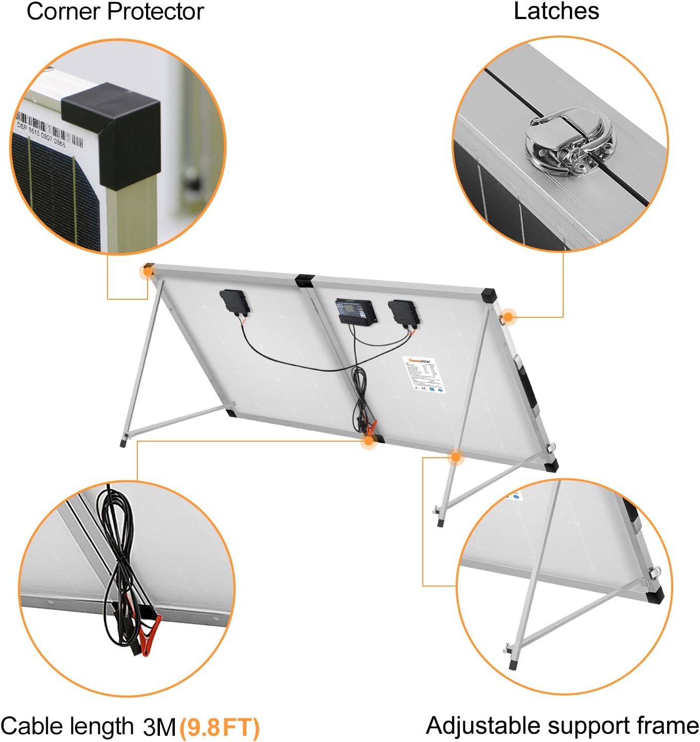 DOKIO 200W Portable Solar Suitcase Panel Kit - DOKIO Solar Panel
