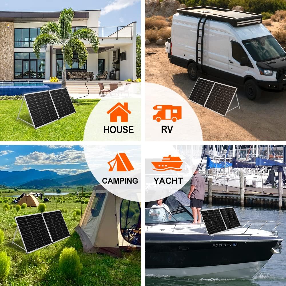 DOKIO 200W Portable Solar Suitcase Panel Kit - DOKIO Solar Panel