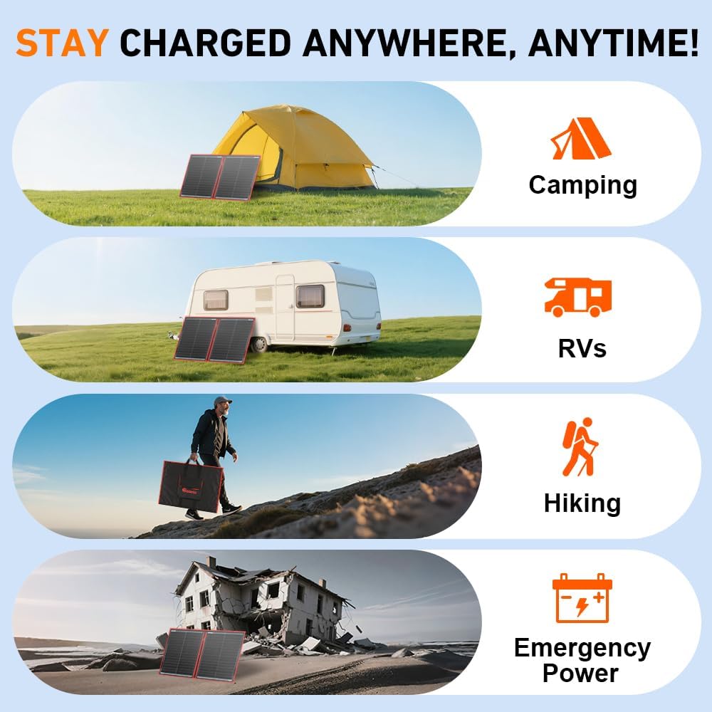 DOKIO 300W Portable Folding Solar Panel Kit - DOKIO Solar Panel