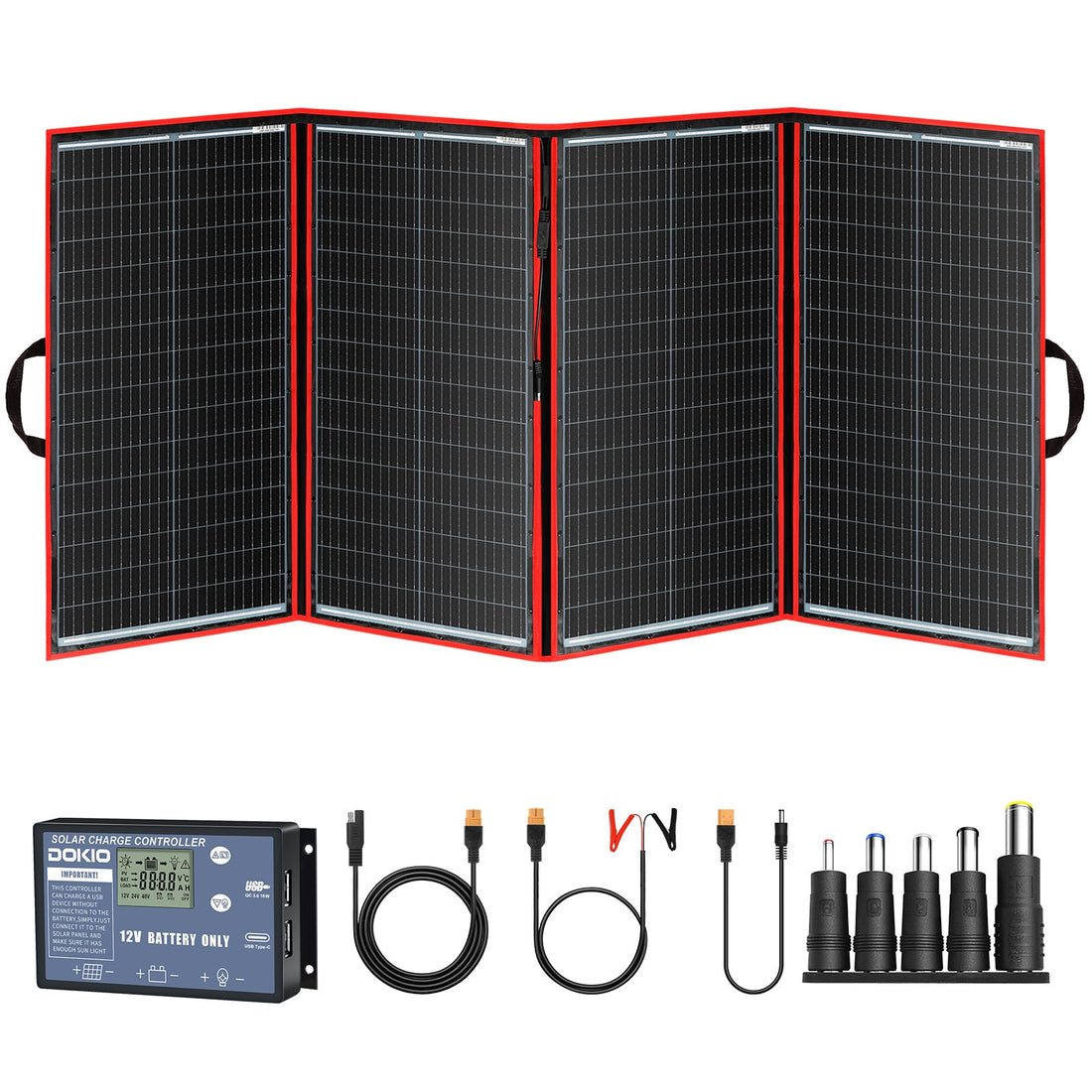 DOKIO 300W Portable Folding Solar Panel Kit - DOKIO Solar Panel