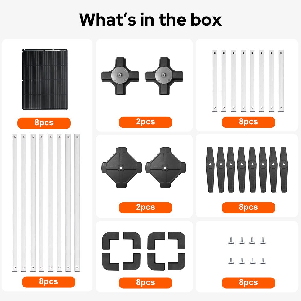 DOKIO 400W Portable Solar Panel Kit (8x50W) - DOKIO Solar Panel