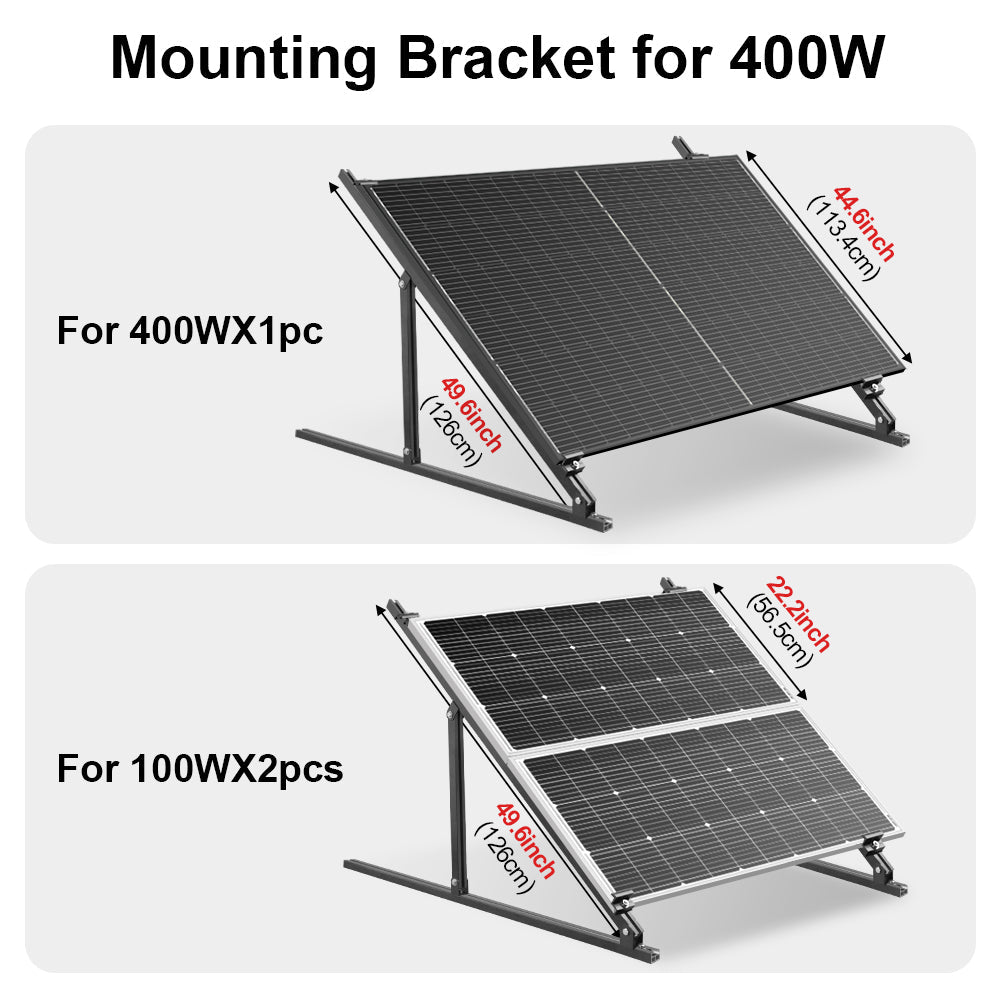 DOKIO Heavy - Duty Adjustable Solar Panel Mount ( Supports 1 × 400W solar panel ) - DOKIO Solar Panel