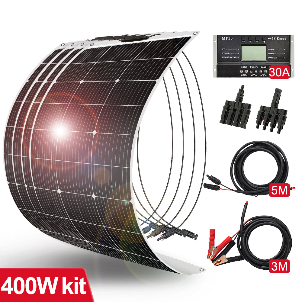 Dokio 100W Flexible Monocrystalline Solar Panel for RV Roofs, Boats & Curved Surfaces