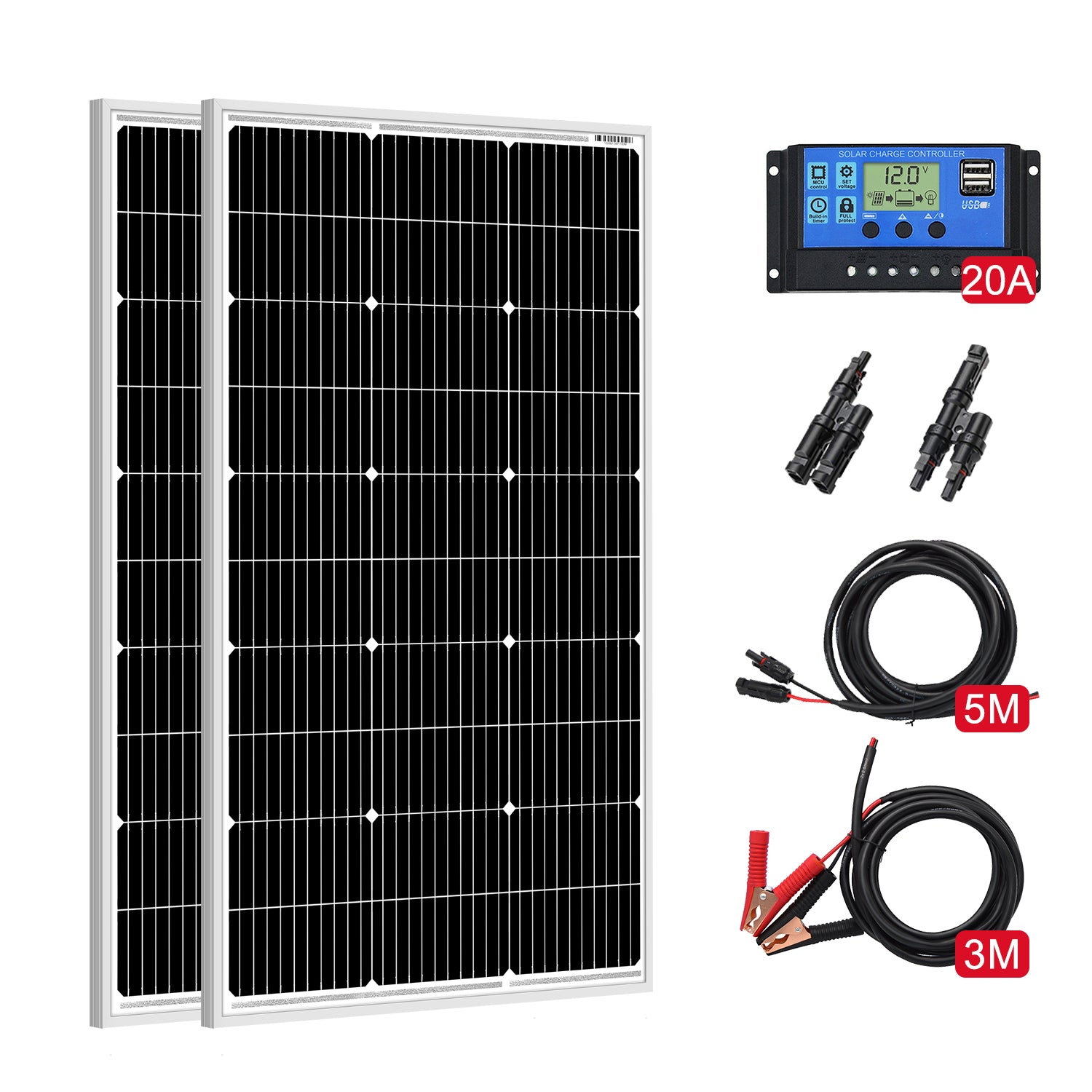 Dokio 100w Rigid Monocrystalline Solar Panel for Home/Caravan/RV/Boat