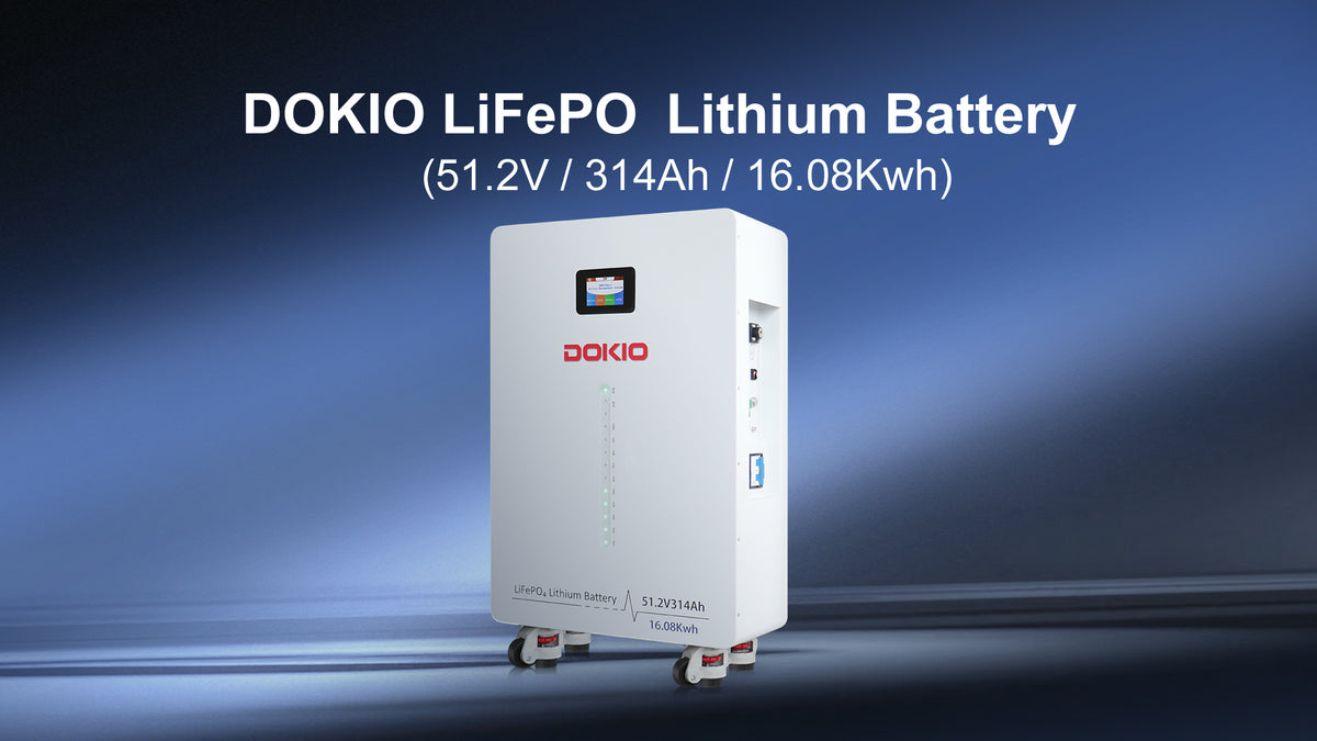 DOKIO PowerCore 16kWh Home Backup LiFePO4 Battery| 51.2V 314Ah